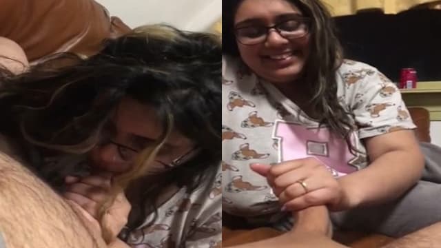 Chashmish Girlfriend Giving Blowjob With BF – desibabe